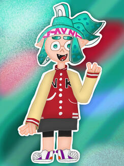 A drawing of @BridgeTheDork's character Naomi (for my part of an art trade with them)