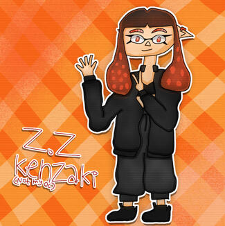A drawing of @stxrryreallysucks's character Z.Z Kenzaki (for my part of an art trade with them)